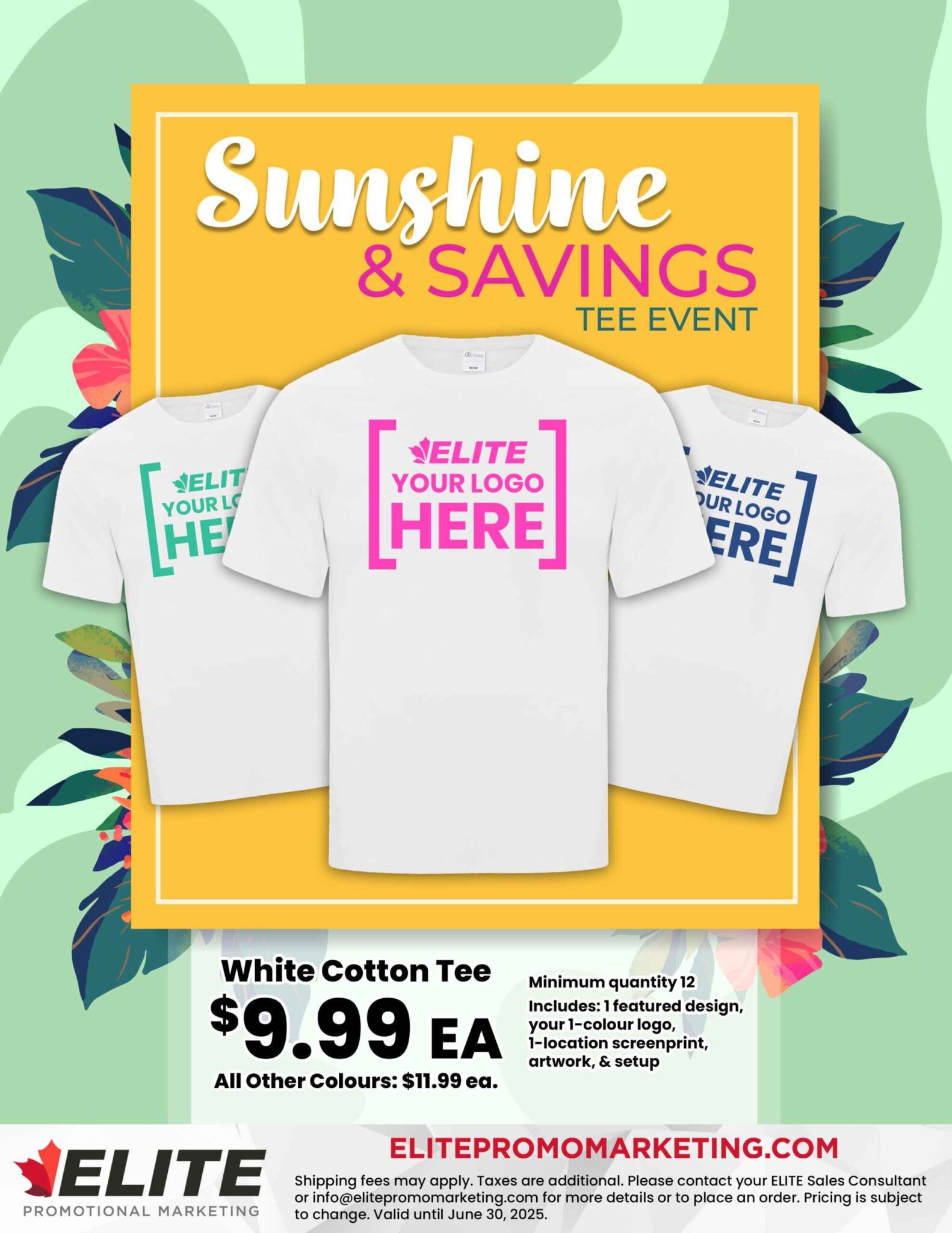 Elite spring T-shirt special flyer in Edmonton, AB