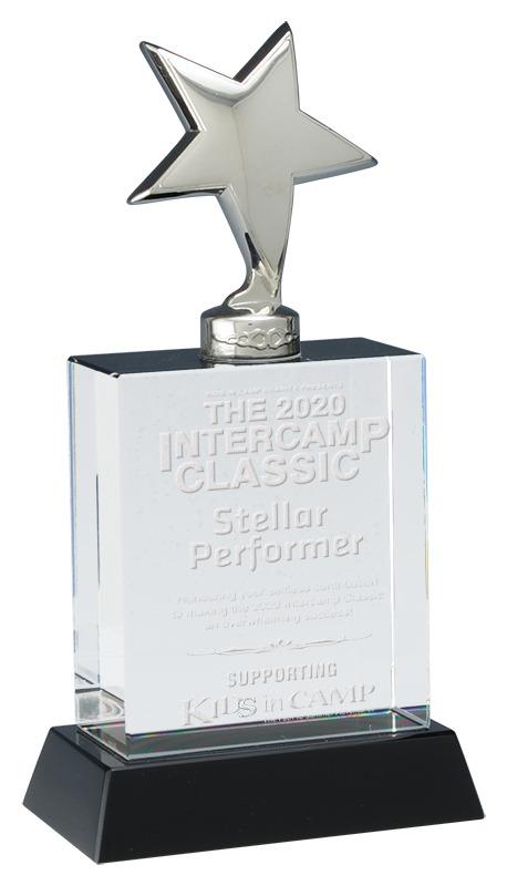 Star award made of Polaris crystal and metal on a clear base in Edmonton, AB in Edmonton, AB