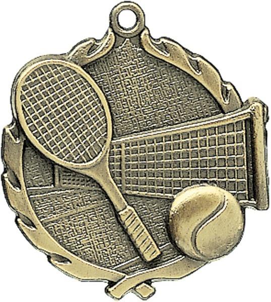 Medal with tennis rackets and a ball, celebrating tennis success in Edmonton, AB