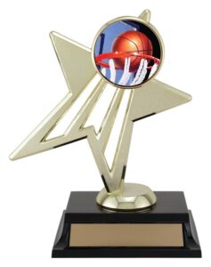 Basketball trophy featuring a star and ball on top, located in Edmonton, AB