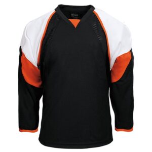 Philadelphia Road hockey jersey featuring bold orange and black stripes, located in Edmonton, AB