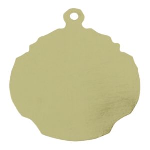 Blank gold banner medal back showing smooth engraving area with top loop for ribbon in Alberta, CA