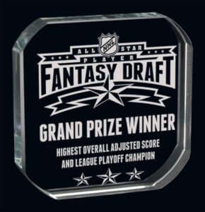 Custom engraved acrylic award plaque for corporate recognition and sports events in Alberta, CA