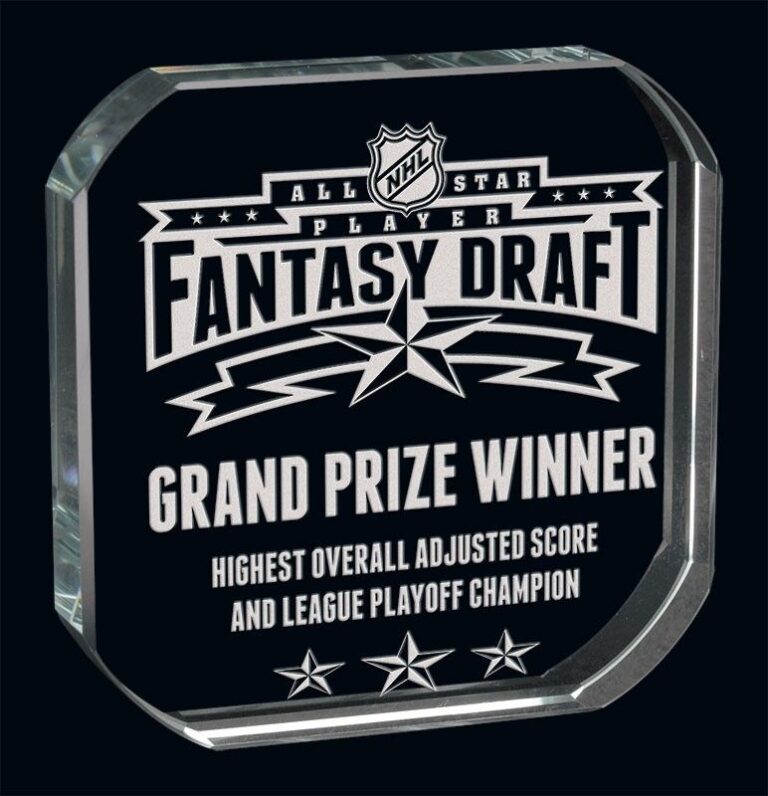 Custom engraved acrylic award plaque for corporate recognition and sports events in Alberta, CA